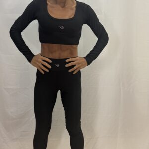 Conjunto Fitness Calça e Top Manga Longa Poliamida