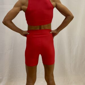 Conjunto short basic top camiseta vermelho Apple