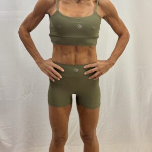 Conjunto micro short top alcinha verde militar
